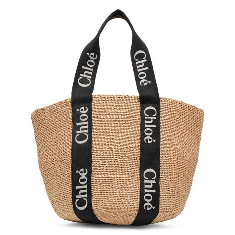 chloe woody large raffia tote|chloe tote bag.